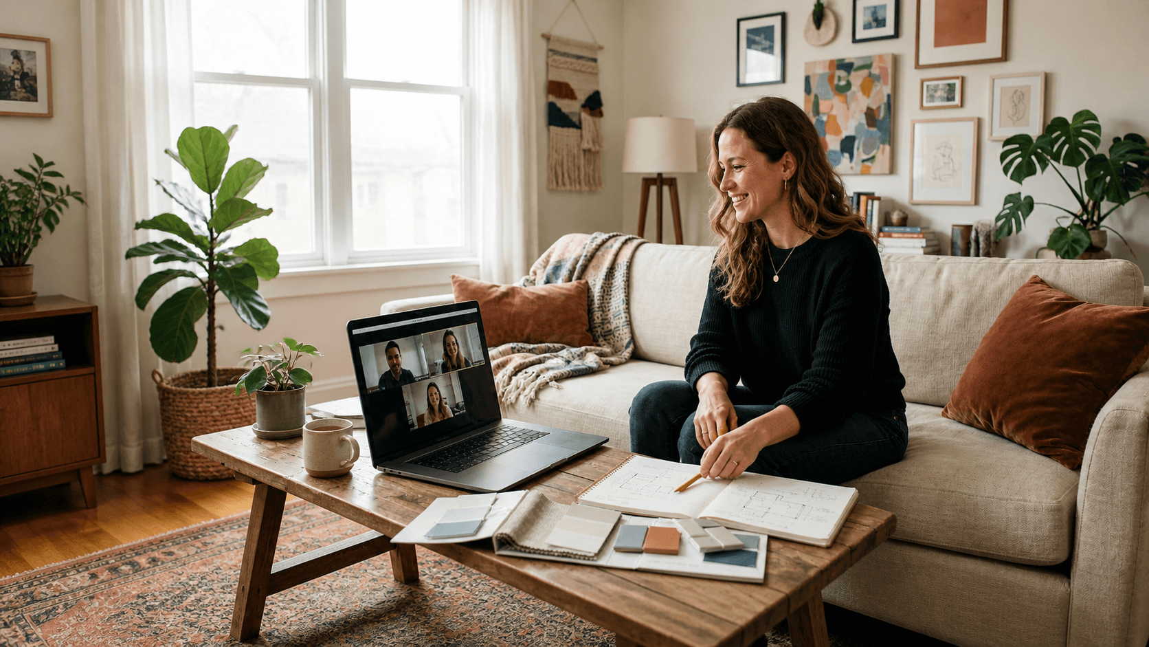 Designer working with a client