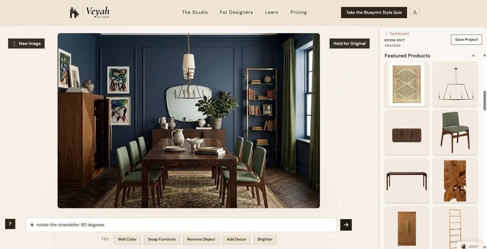 Room Edit product placement interface