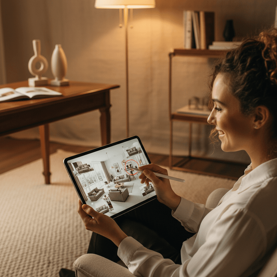 Designer reviewing your space