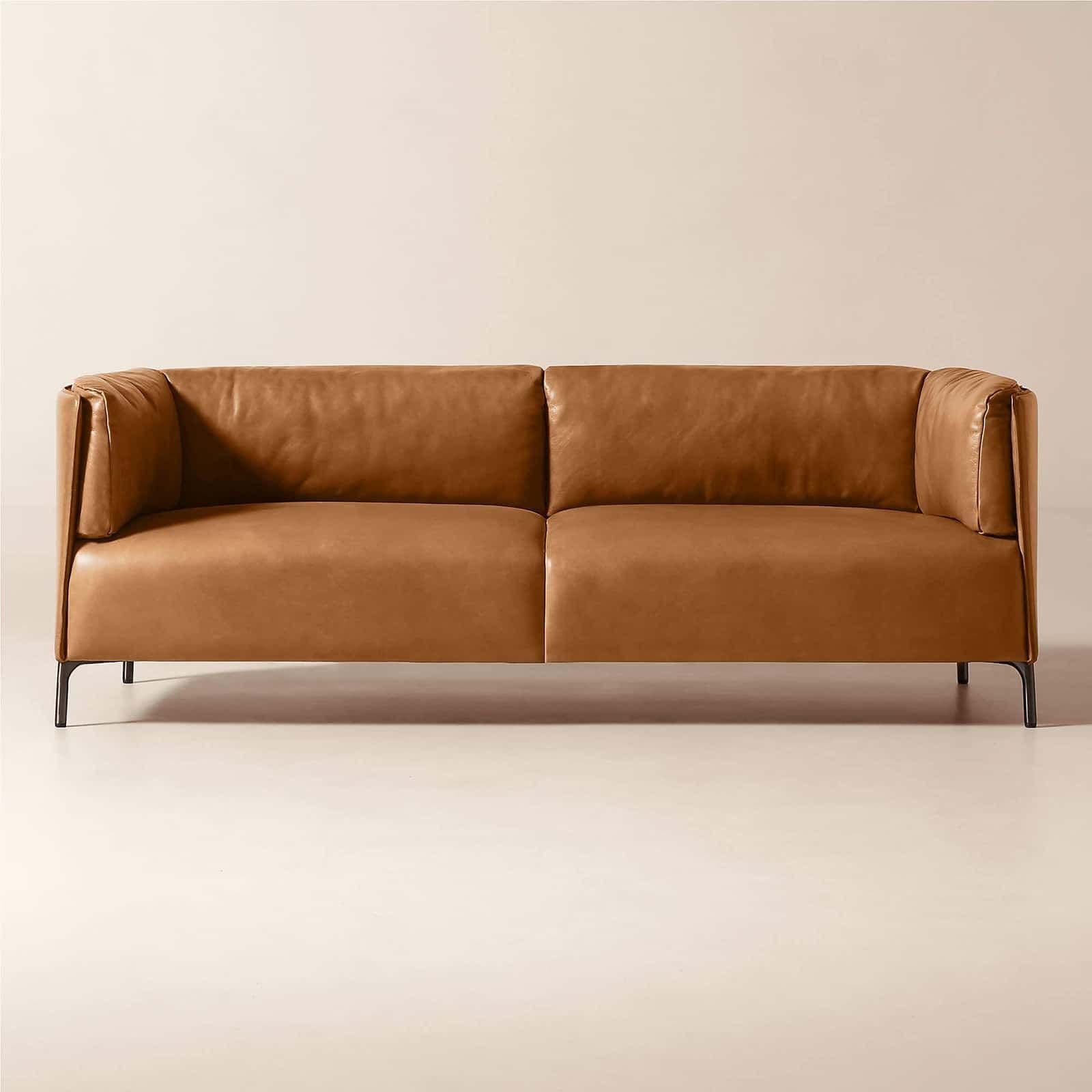 Clarendon 80" Saddle Leather Sofa