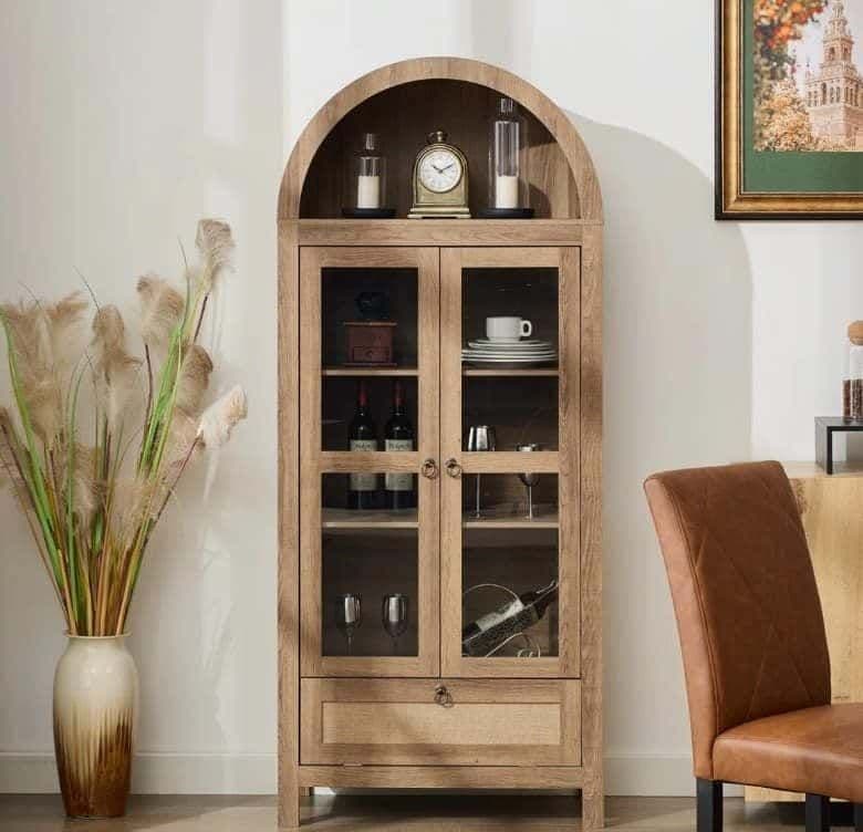 73" Tall Arched Storage Display Cabinet