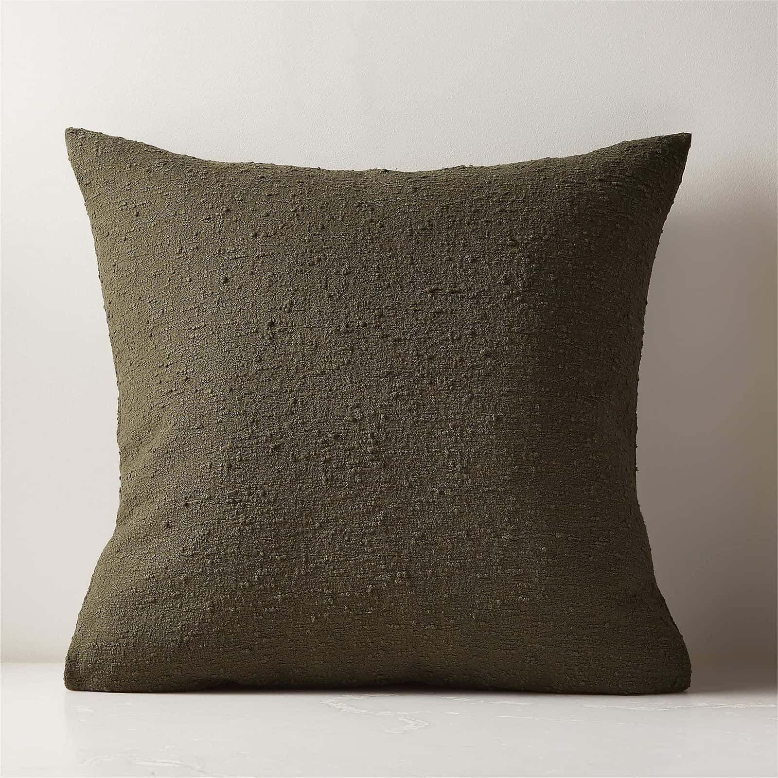 Forest Green Bouclé Throw Pillow 23"×23"