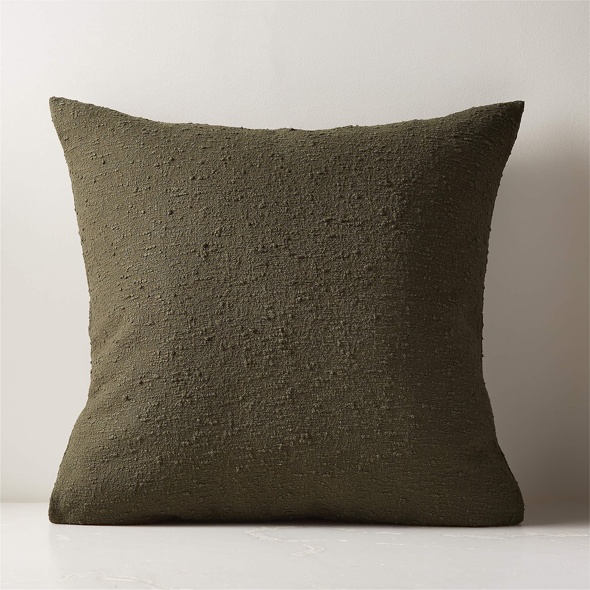 Forest Green Bouclé Throw Pillow 23"×23"
