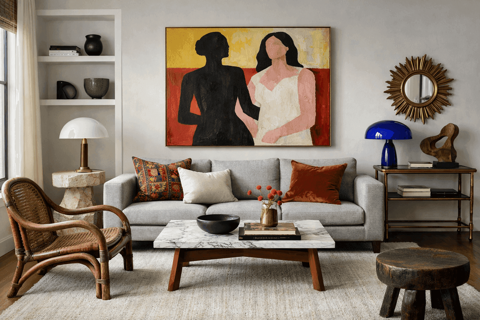 A thoughtfully curated living room