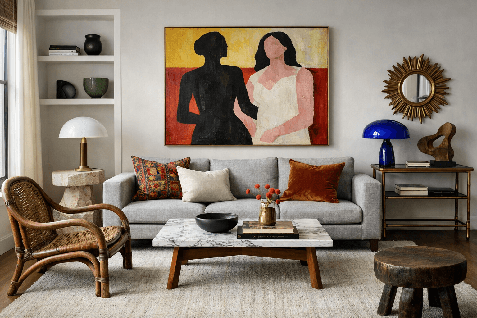 A thoughtfully curated living room