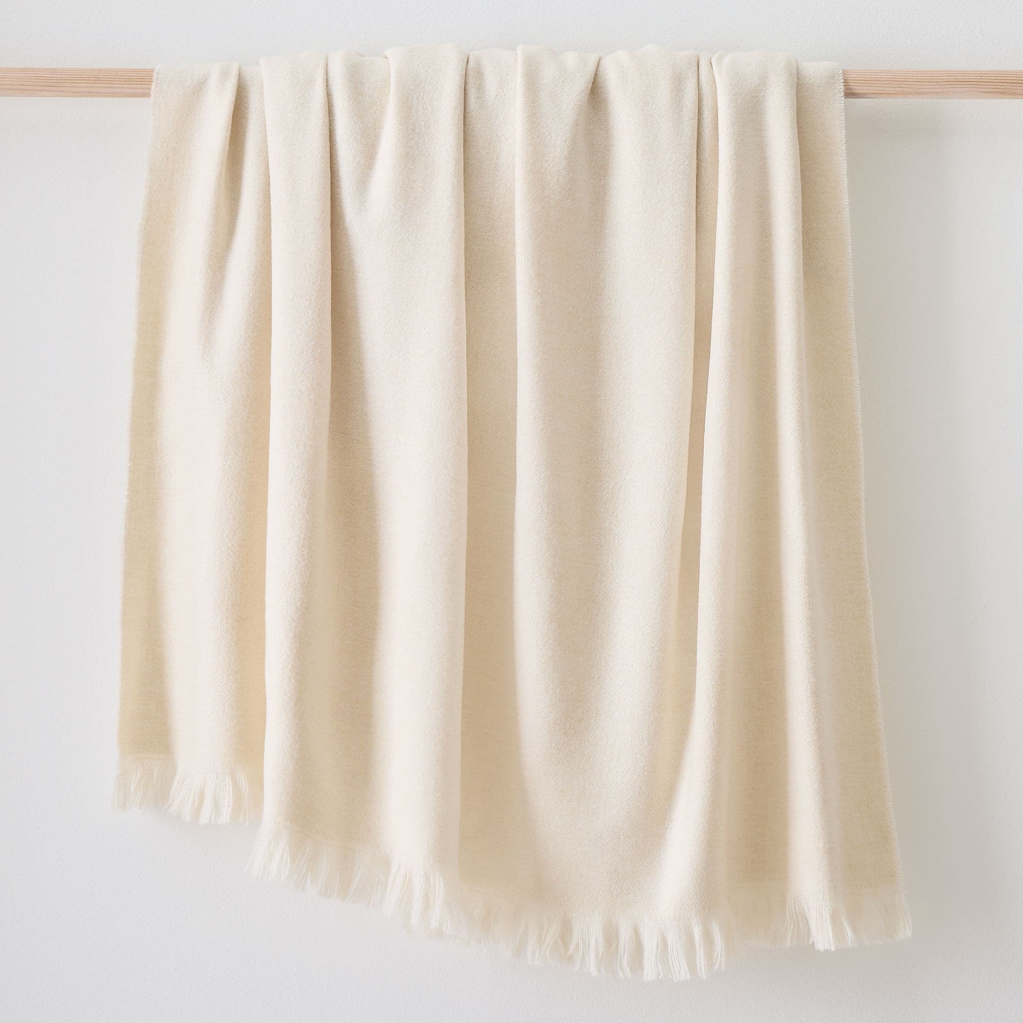 Brushed Woven Throw — Alabaster