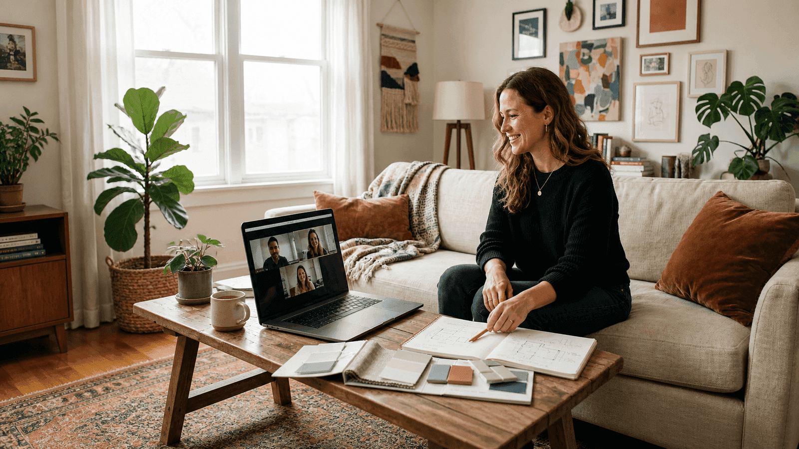 Designer working with a client